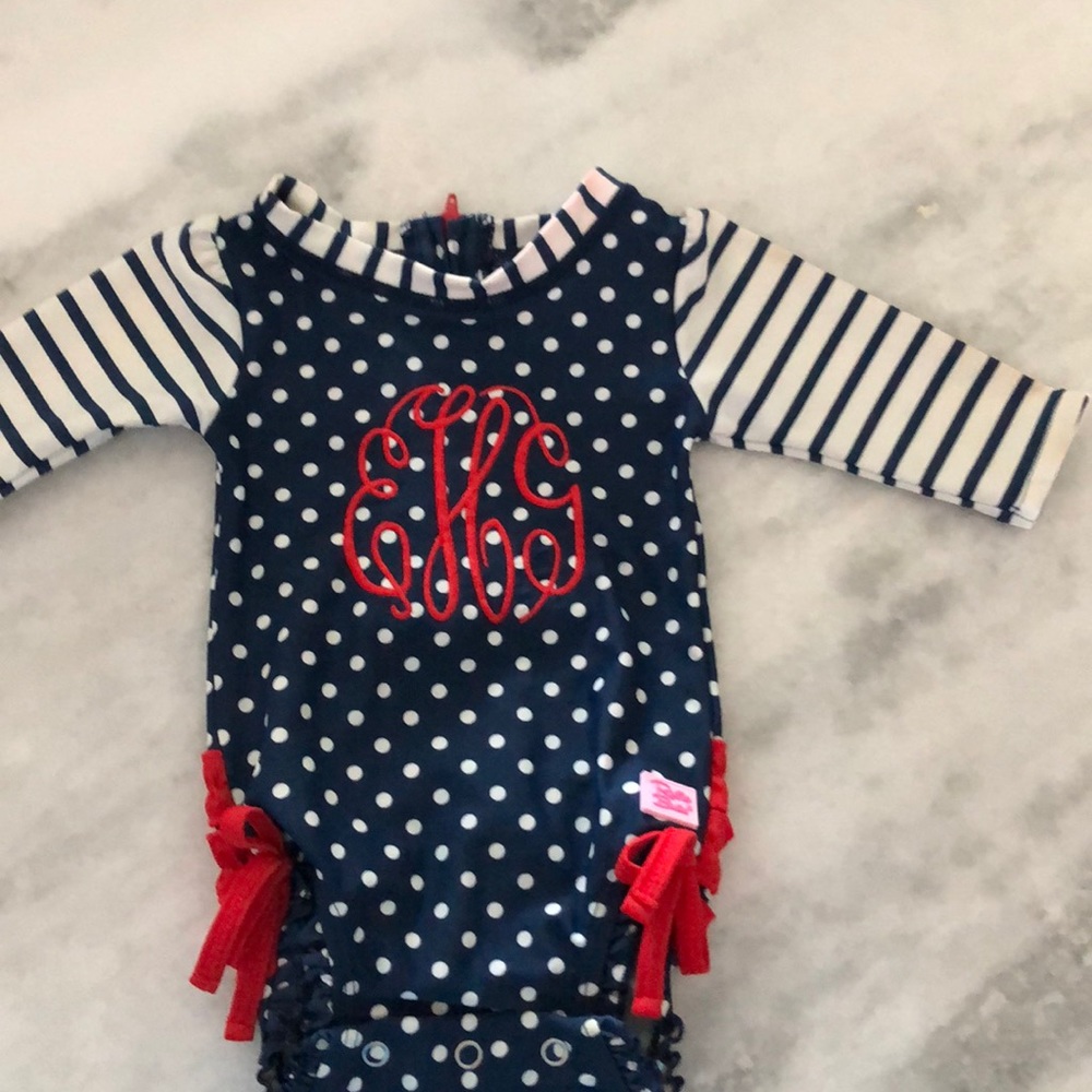 EHG monogram ruffle butts swimsuit